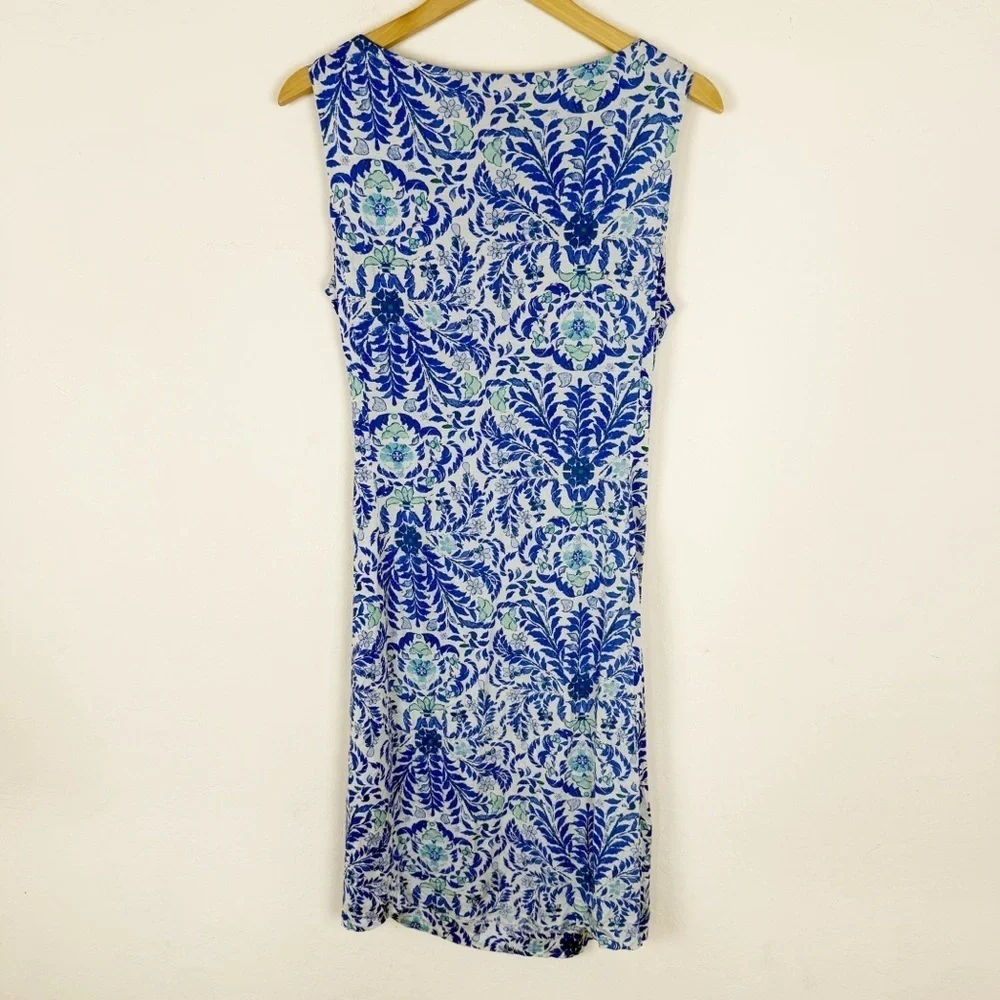Tory Burch Blue Printed silk jersey Midi dress